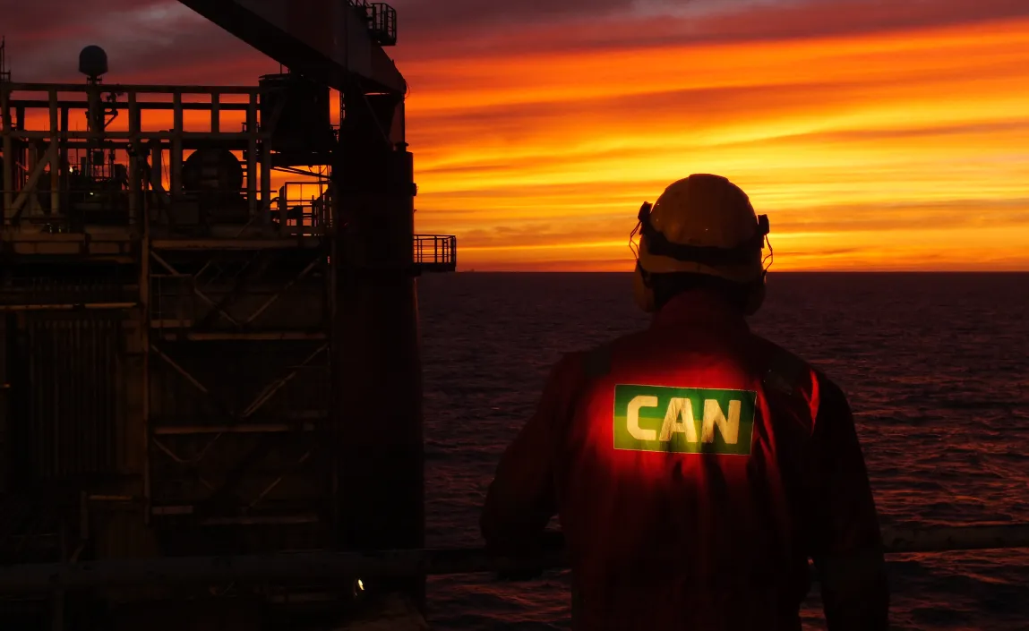 CAN technician offshore sunset